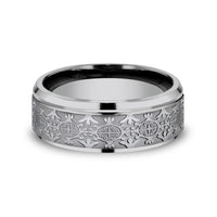 The Saint Men's Wedding Band in Grey Tantalum - 8mm Width by Tantalum