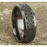 The Saint Men's Wedding Band in Grey Tantalum - 8mm Width by Tantalum