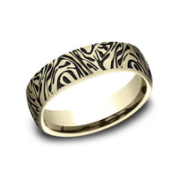 The Samurai Men's Wedding Band in 14K Yellow Gold - 6.5mm Width by Benchmark