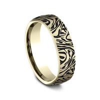 The Samurai Men's Wedding Band in 14K Yellow Gold - 6.5mm Width by Benchmark