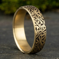 The Samurai Men's Wedding Band in 14K Yellow Gold - 6.5mm Width by Benchmark