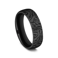 The Samurai Men's Wedding Band in Black Titanium - 6.5mm Width by Forge