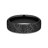 The Samurai Men's Wedding Band in Black Titanium - 6.5mm Width by Forge