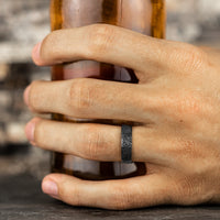 The Samurai Men's Wedding Band in Black Titanium - 6.5mm Width by Forge