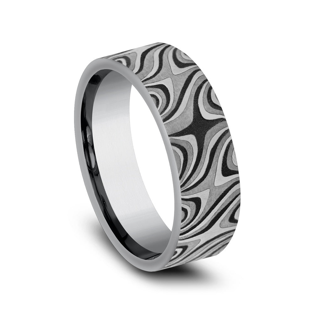 The Saturn Men's Wedding Band in Grey Tantalum - 7mm Width by Tantalum