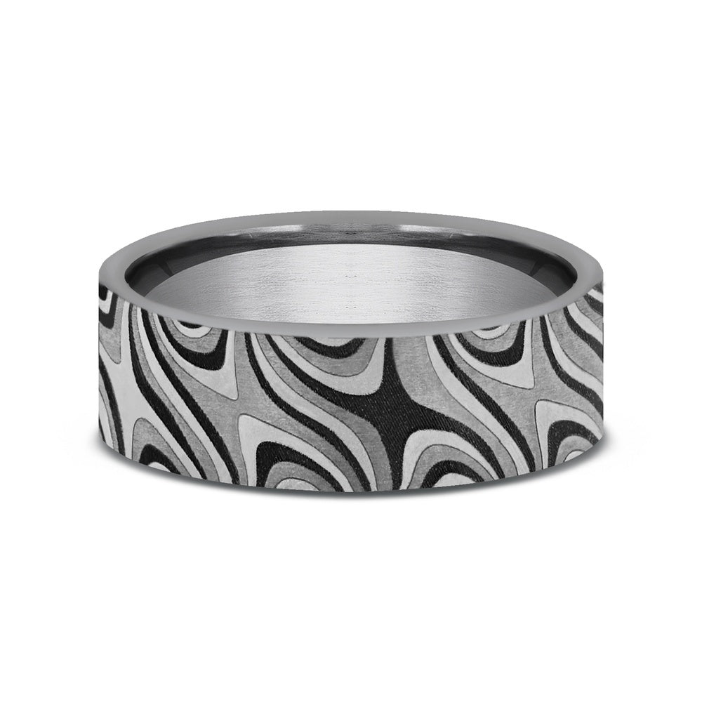 The Saturn Men's Wedding Band in Grey Tantalum - 7mm Width by Tantalum