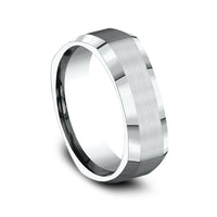 The Scholar Men's Wedding Band in 14K White Gold - 7mm Width by Benchmark