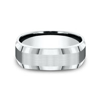 The Scholar Men's Wedding Band in 14K White Gold - 7mm Width by Benchmark