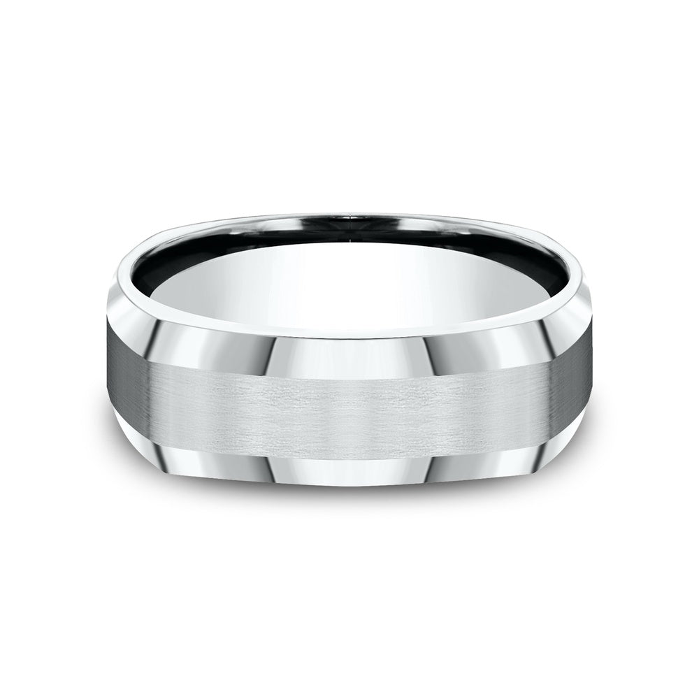 The Scholar Men's Wedding Band in 14K White Gold - 7mm Width by Benchmark
