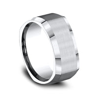 The Scholar Men's Wedding Band in White Cobalt - 9mm Width by Forge