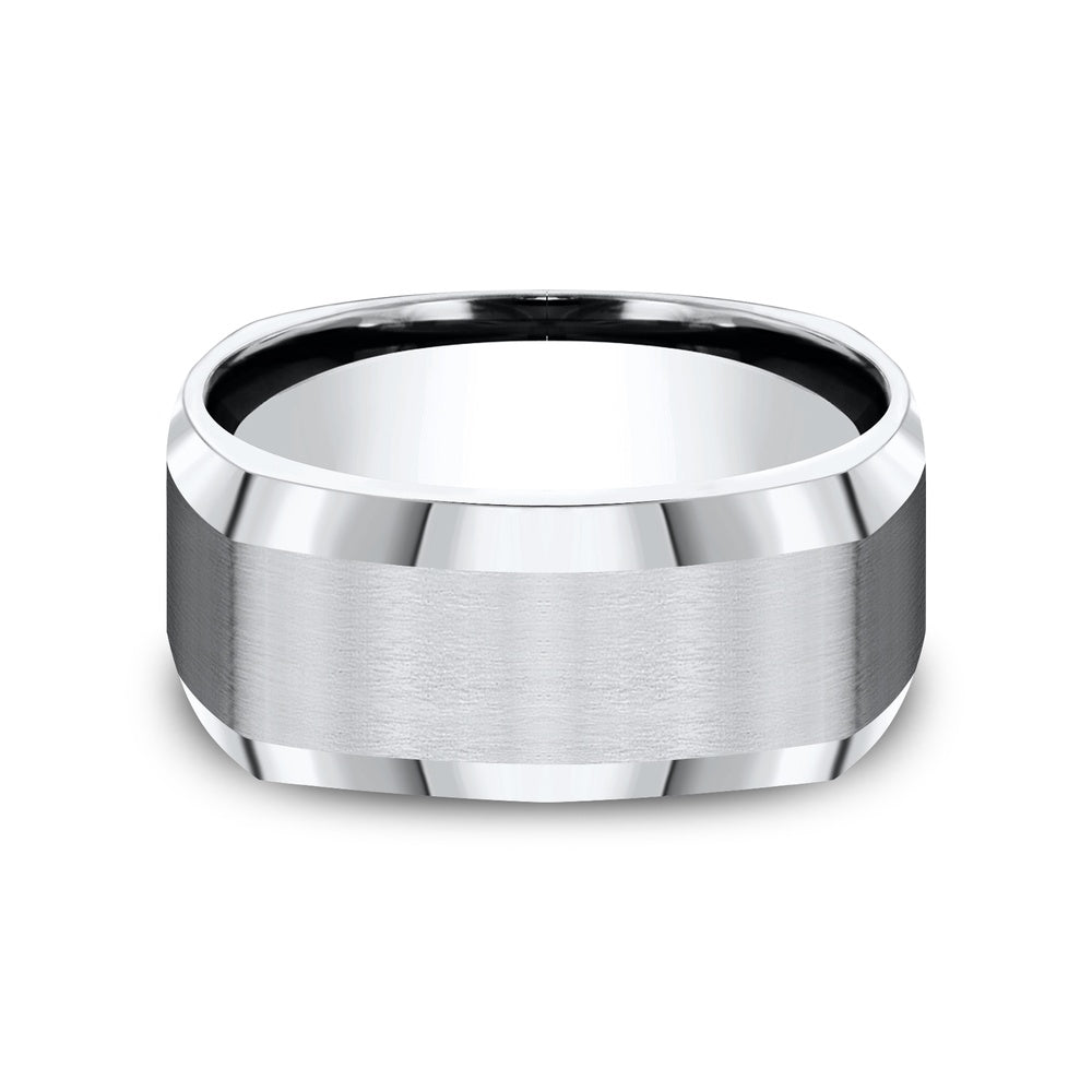 The Scholar Men's Wedding Band in White Cobalt - 9mm Width by Forge