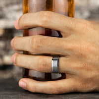 The Scholar Men's Wedding Band in White Cobalt - 9mm Width by Forge