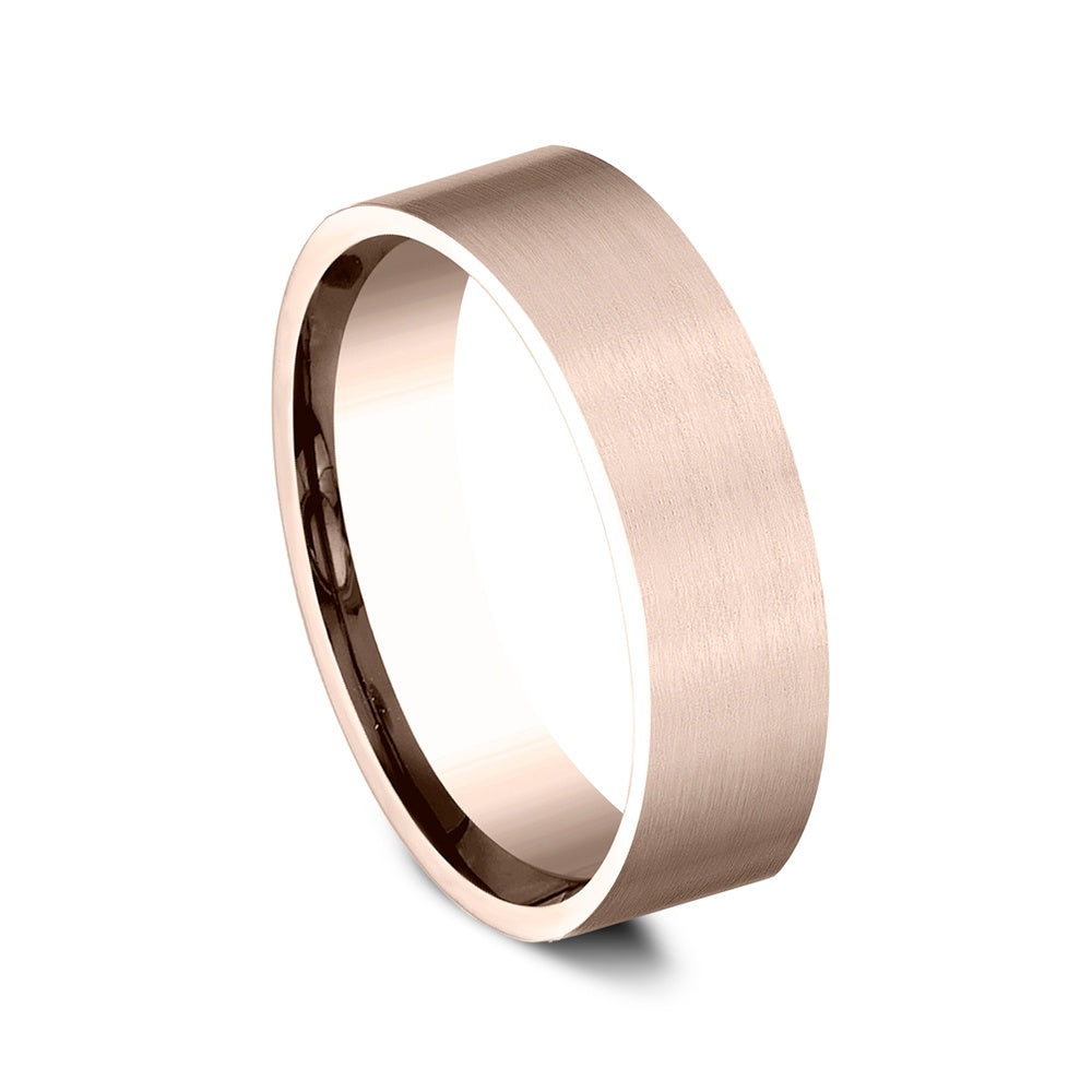 The Sentinel Men's Wedding Band in 14K Rose Gold - 6.5mm by Benchmark