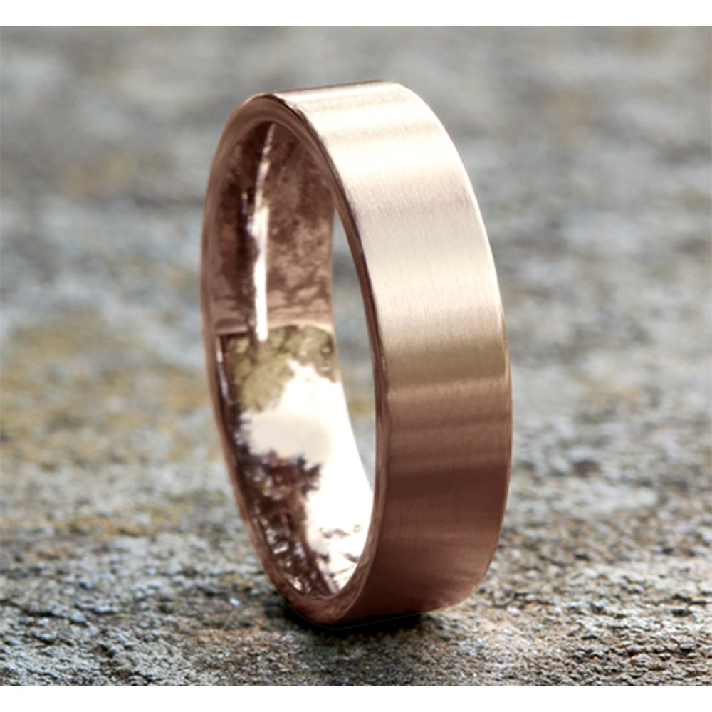 The Sentinel Men's Wedding Band in 14K Rose Gold - 6.5mm by Benchmark
