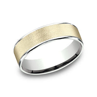 The Sergeant Men's Wedding Band in 14K White and Yellow Gold - 6.5mm Width by Benchmark