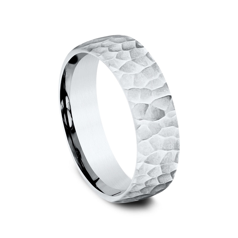 The Shredder Men's Wedding Band in 14K White Gold - 6.5mm Width by Benchmark