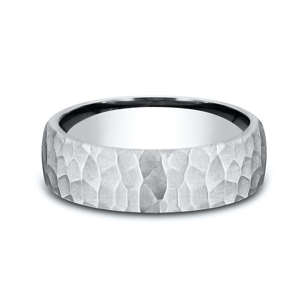 The Shredder Men's Wedding Band in 14K White Gold - 6.5mm Width by Benchmark