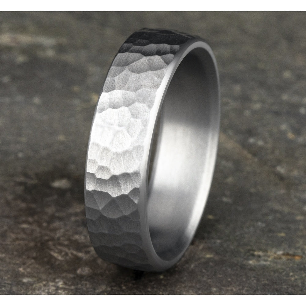 The Shredder Men's Wedding Band in 14K White Gold - 6.5mm Width by Benchmark
