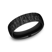 The Shredder Men's Wedding Band in Black Titanium - 6.5mm Width by Forge