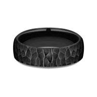 The Shredder Men's Wedding Band in Black Titanium - 6.5mm Width by Forge