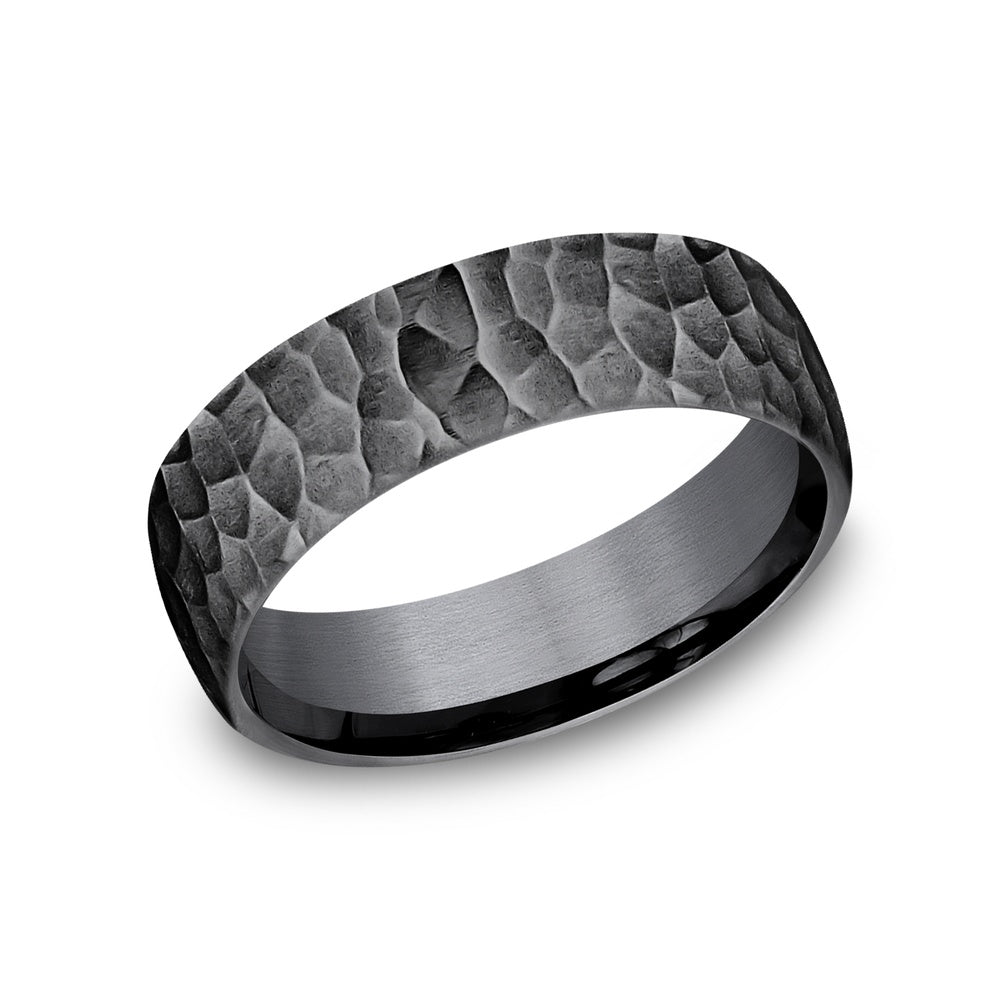 The Shredder Men's Wedding Band in Darkened Tantalum - 6.5mm Width by Tantalum