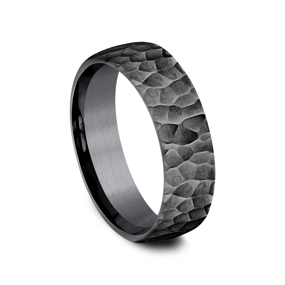 The Shredder Men's Wedding Band in Darkened Tantalum - 6.5mm Width by Tantalum