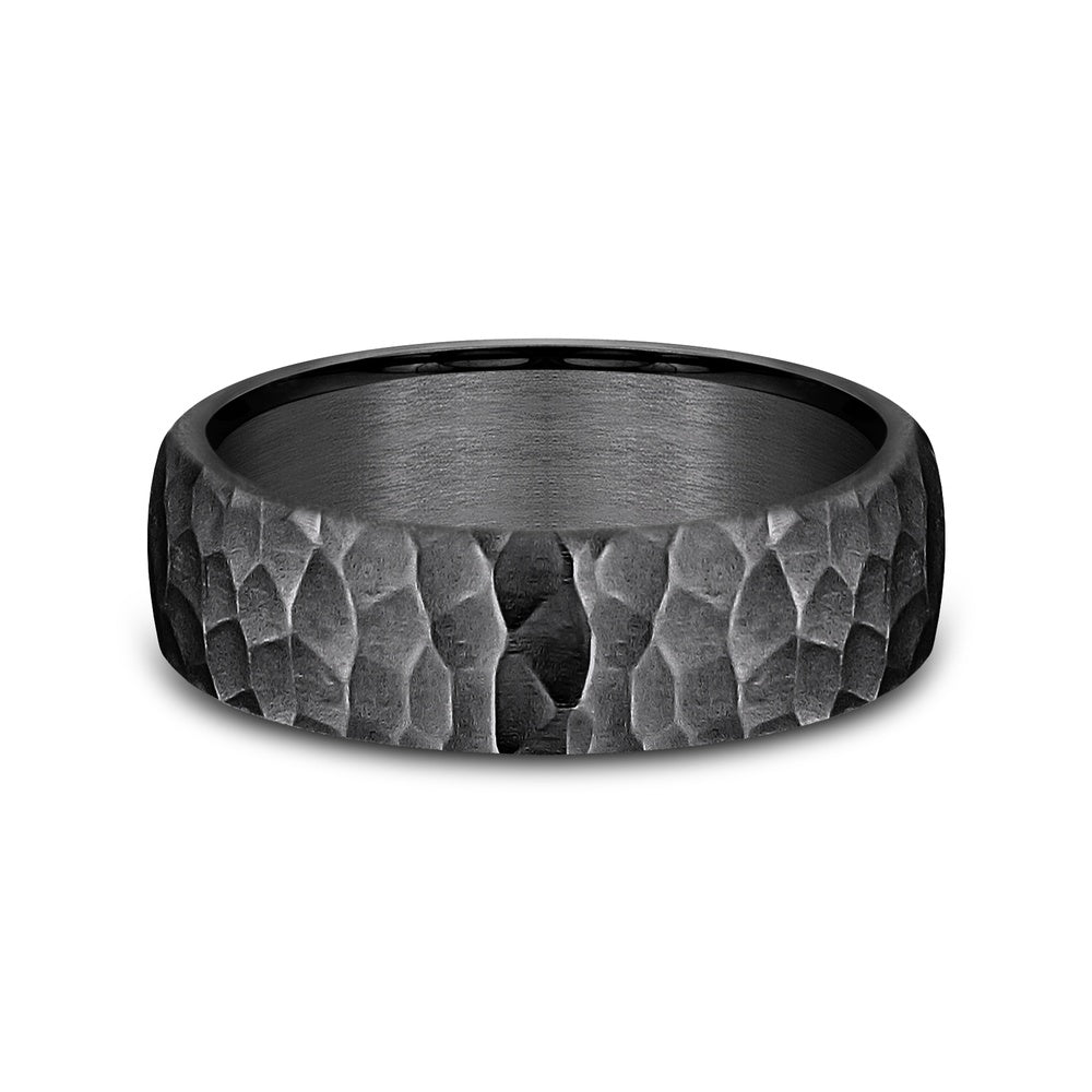 The Shredder Men's Wedding Band in Darkened Tantalum - 6.5mm Width by Tantalum