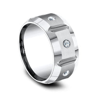 The Siege Men's Wedding Band in White Cobalt - 10mm Width by Forge