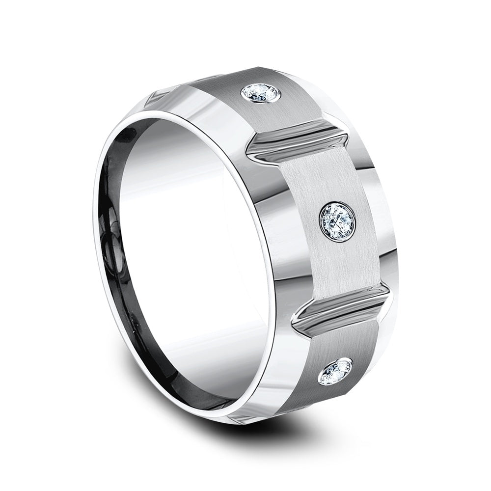 The Siege Men's Wedding Band in White Cobalt - 10mm Width by Forge