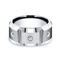 The Siege Men's Wedding Band in White Cobalt - 10mm Width by Forge