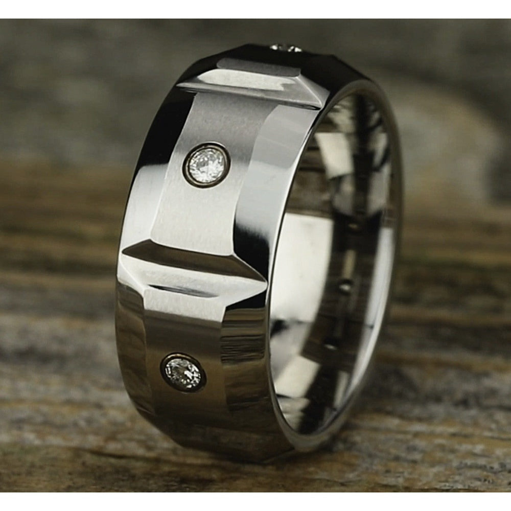 The Siege Men's Wedding Band in White Cobalt - 10mm Width by Forge