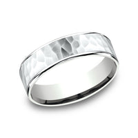 The Slater Men's Wedding Band in 14K White Gold - 6.5mm Width by Benchmark