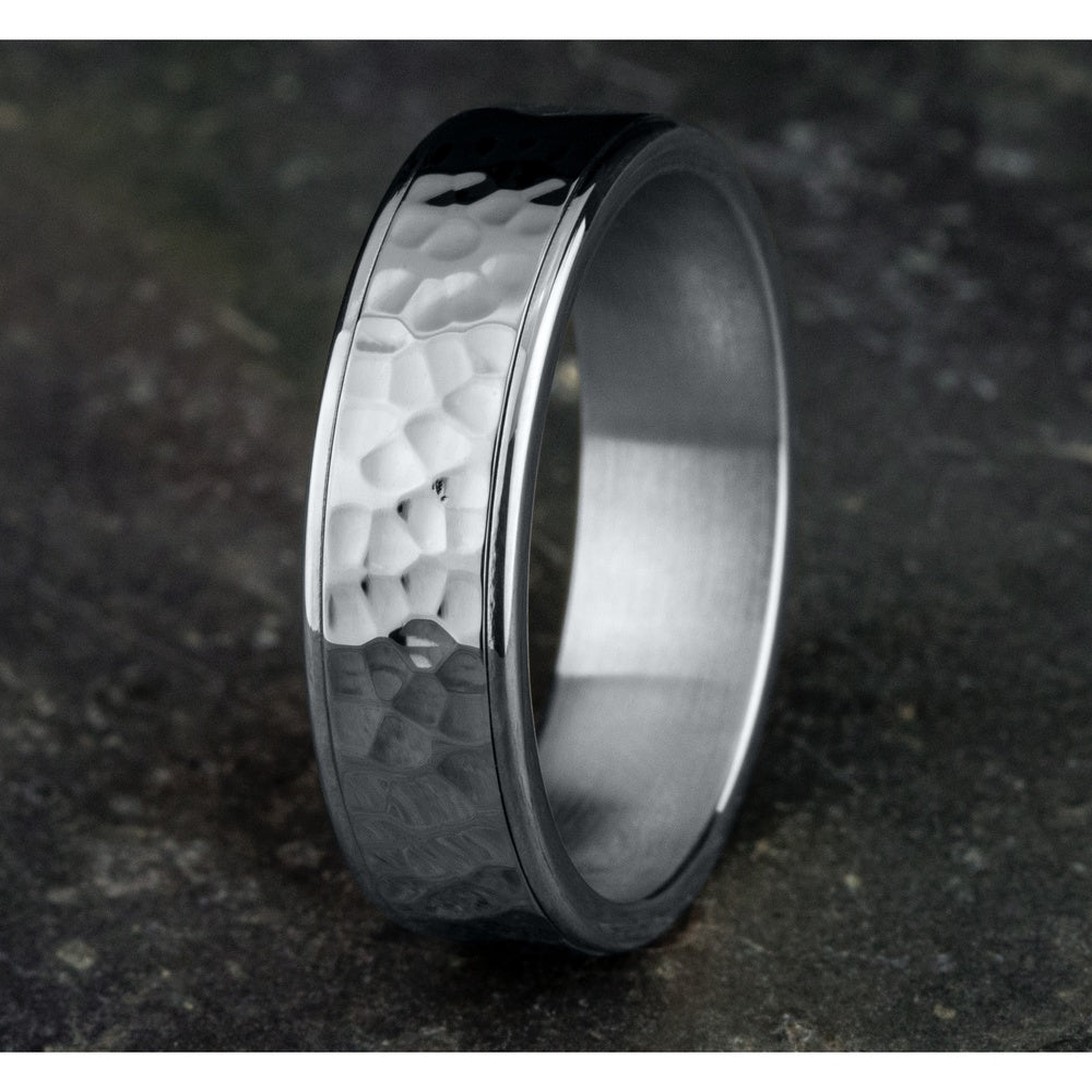 The Slater Men's Wedding Band in 14K White Gold - 6.5mm Width by Benchmark