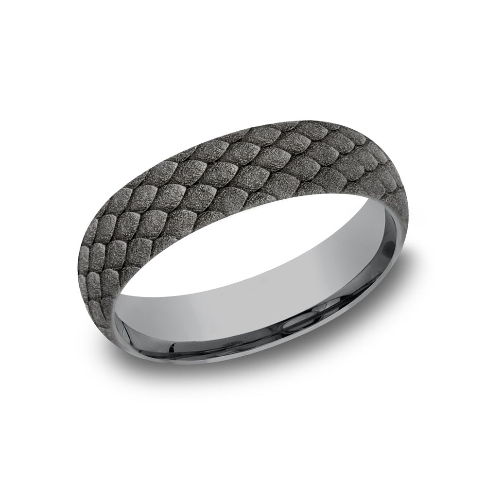 The Smaug Men's Wedding Band in Grey Tantalum - 6mm Width by Tantalum