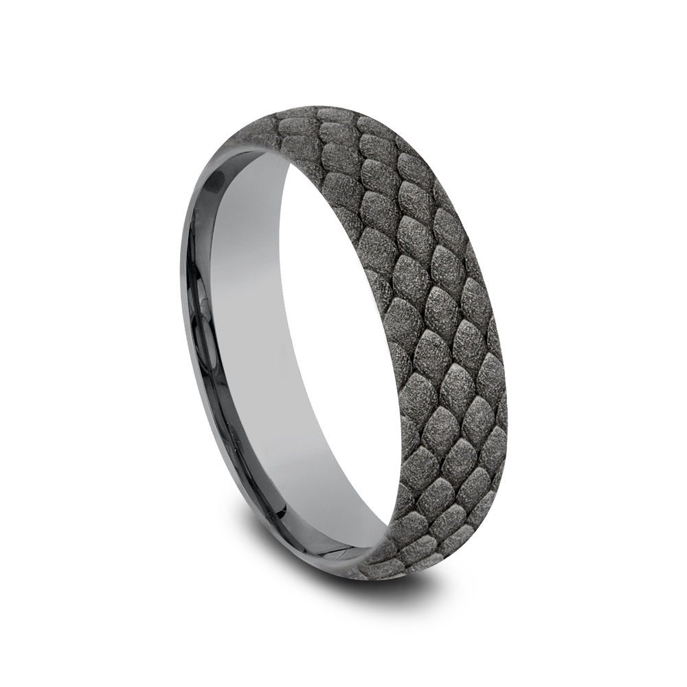 The Smaug Men's Wedding Band in Grey Tantalum - 6mm Width by Tantalum