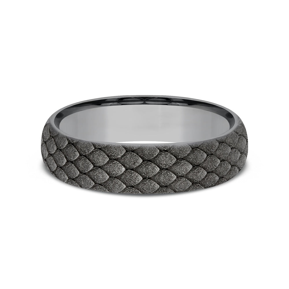 The Smaug Men's Wedding Band in Grey Tantalum - 6mm Width by Tantalum