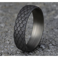 The Smaug Men's Wedding Band in Grey Tantalum - 6mm Width by Tantalum