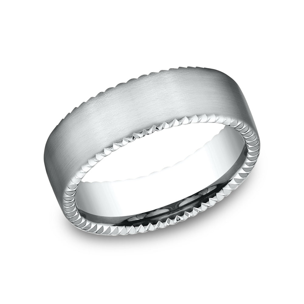 The Sovereign Men's Wedding Band in 14K White Gold - 7.5mm Width by Benchmark