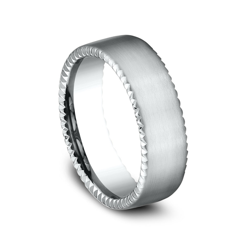 The Sovereign Men's Wedding Band in 14K White Gold - 7.5mm Width by Benchmark