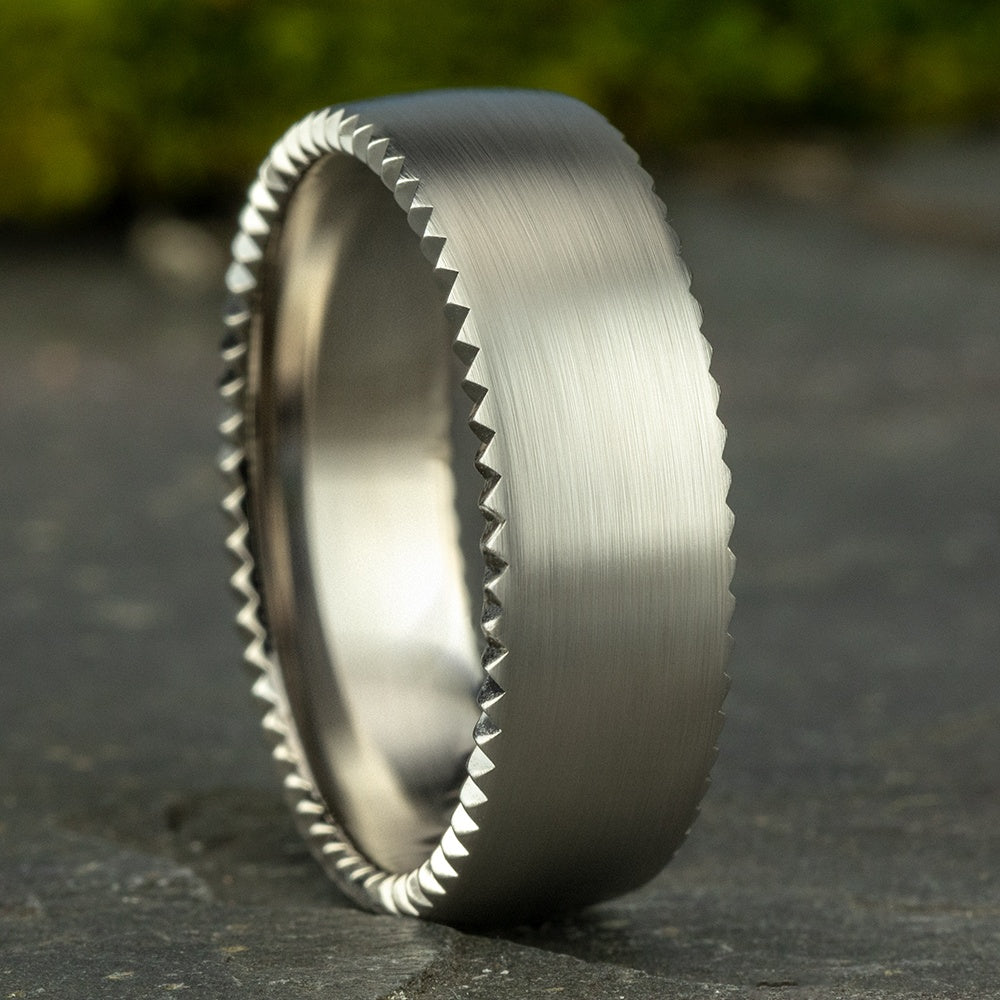 The Sovereign Men's Wedding Band in 14K White Gold - 7.5mm Width by Benchmark