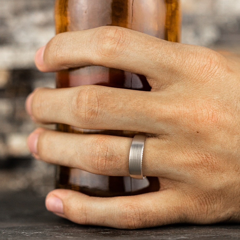 The Sovereign Men's Wedding Band in 14K White Gold - 7.5mm Width by Benchmark