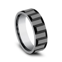 The Sprocket Men's Wedding Band in Grey Tantalum - 7mm Width by Tantalum