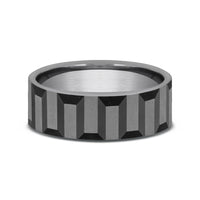 The Sprocket Men's Wedding Band in Grey Tantalum - 7mm Width by Tantalum