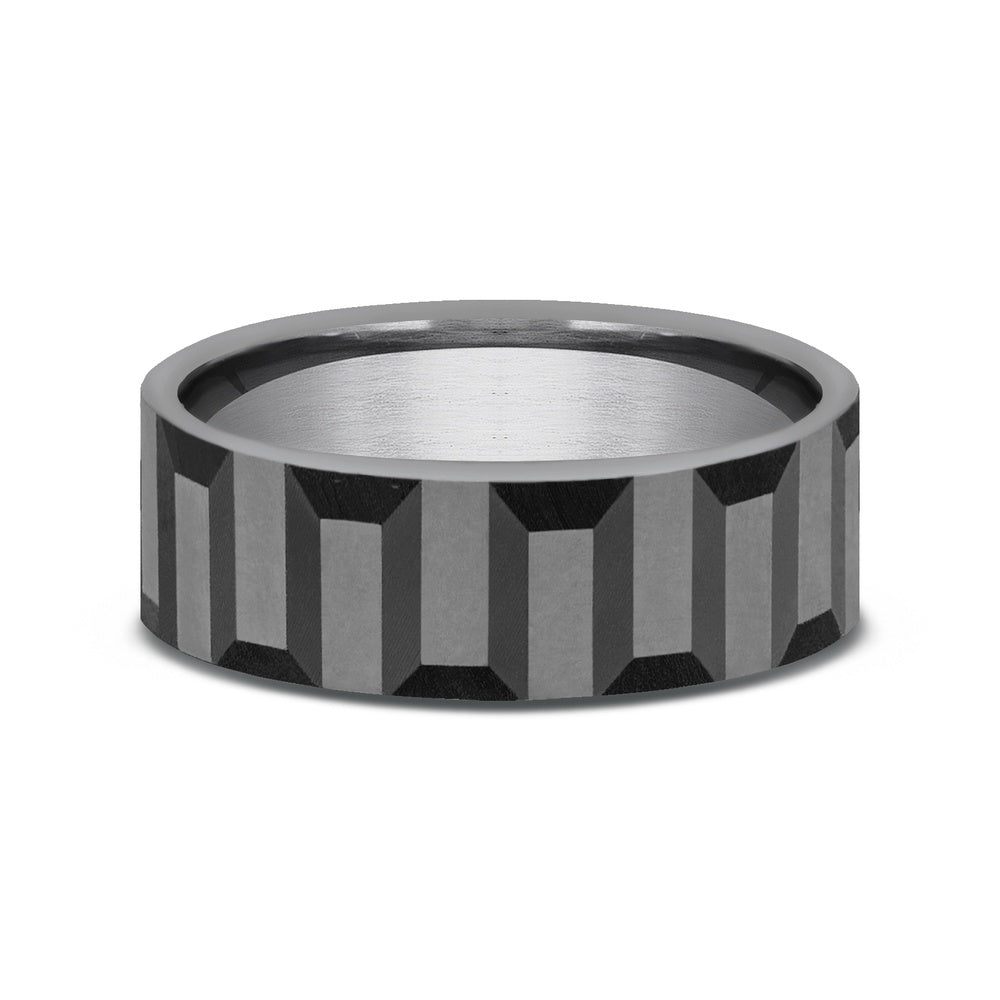 The Sprocket Men's Wedding Band in Grey Tantalum - 7mm Width by Tantalum
