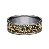 The Spur Men's Wedding Band in Grey Tantalum and 14K Yellow Gold - 7.5mm Width by Brook and Branch