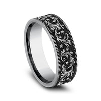 The Spur Men's Wedding Band in Tungsten - 7mm Width by Forge