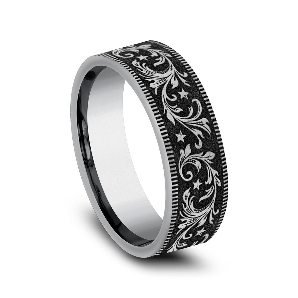 The Spur Men's Wedding Band in Tungsten - 7mm Width by Forge
