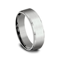 The Squire Men's Wedding Band in 14K White Gold - 6.5mm by Benchmark