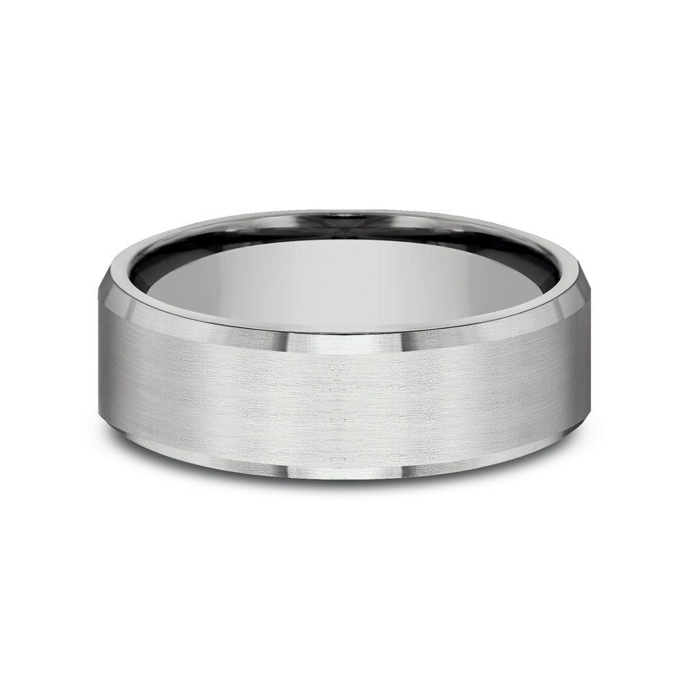The Squire Men's Wedding Band in 14K White Gold - 6.5mm by Benchmark
