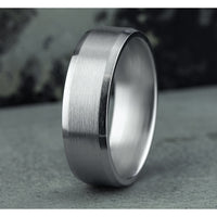 The Squire Men's Wedding Band in 14K White Gold - 6.5mm by Benchmark